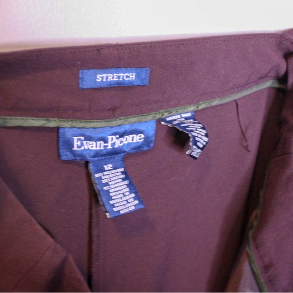 Evan Picone Stretch Trouser Pants Burgundy Purple Size 12 - Picture 3 of 3